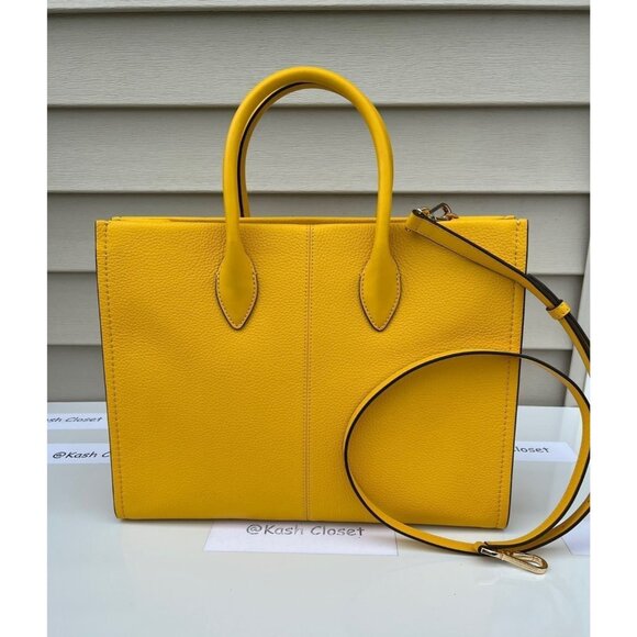 Michael Kors mirella tote bag medium pebbled leather purse bag butter - Picture 5 of 11